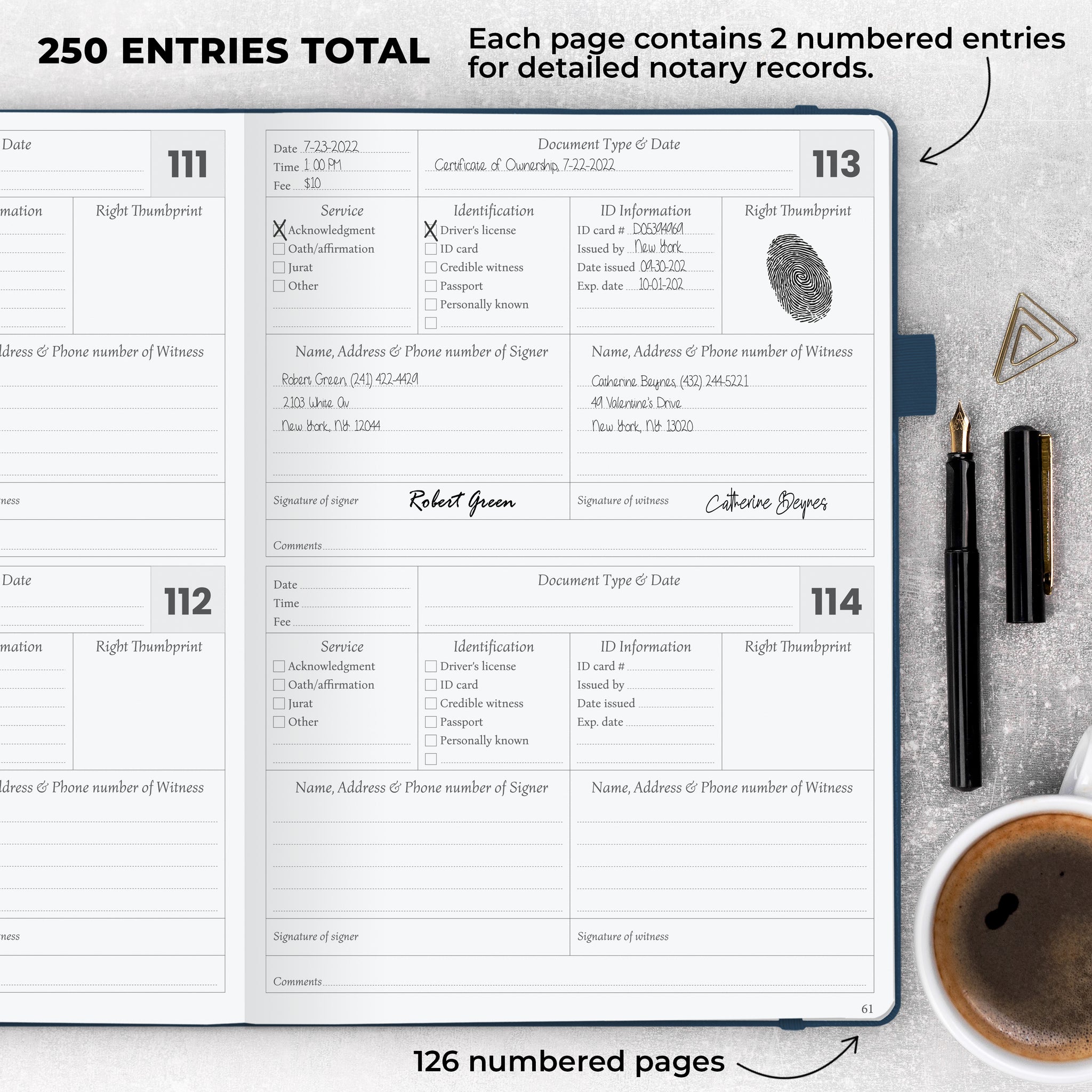 Notary Journal – LEGEND