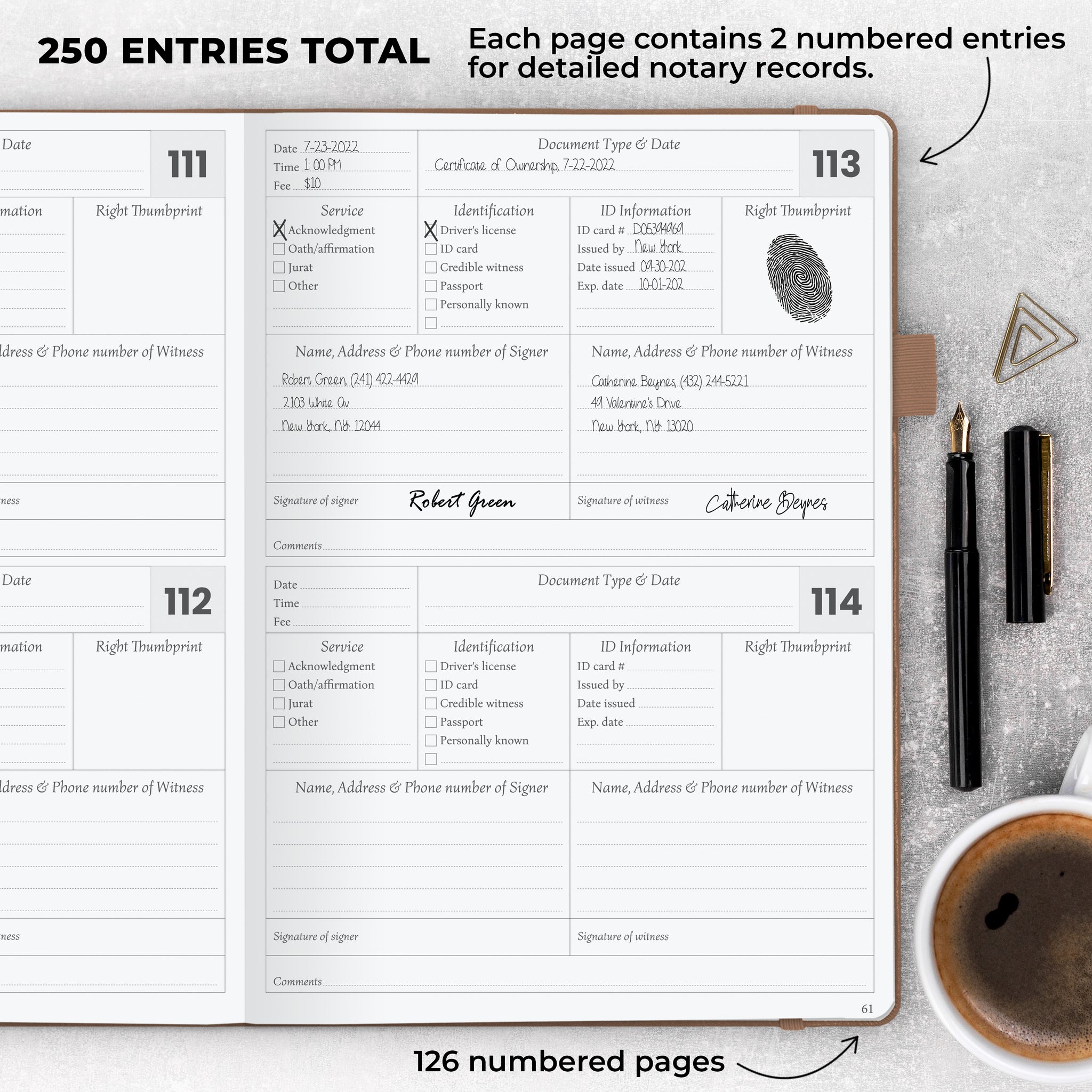 Notary Journal – LEGEND