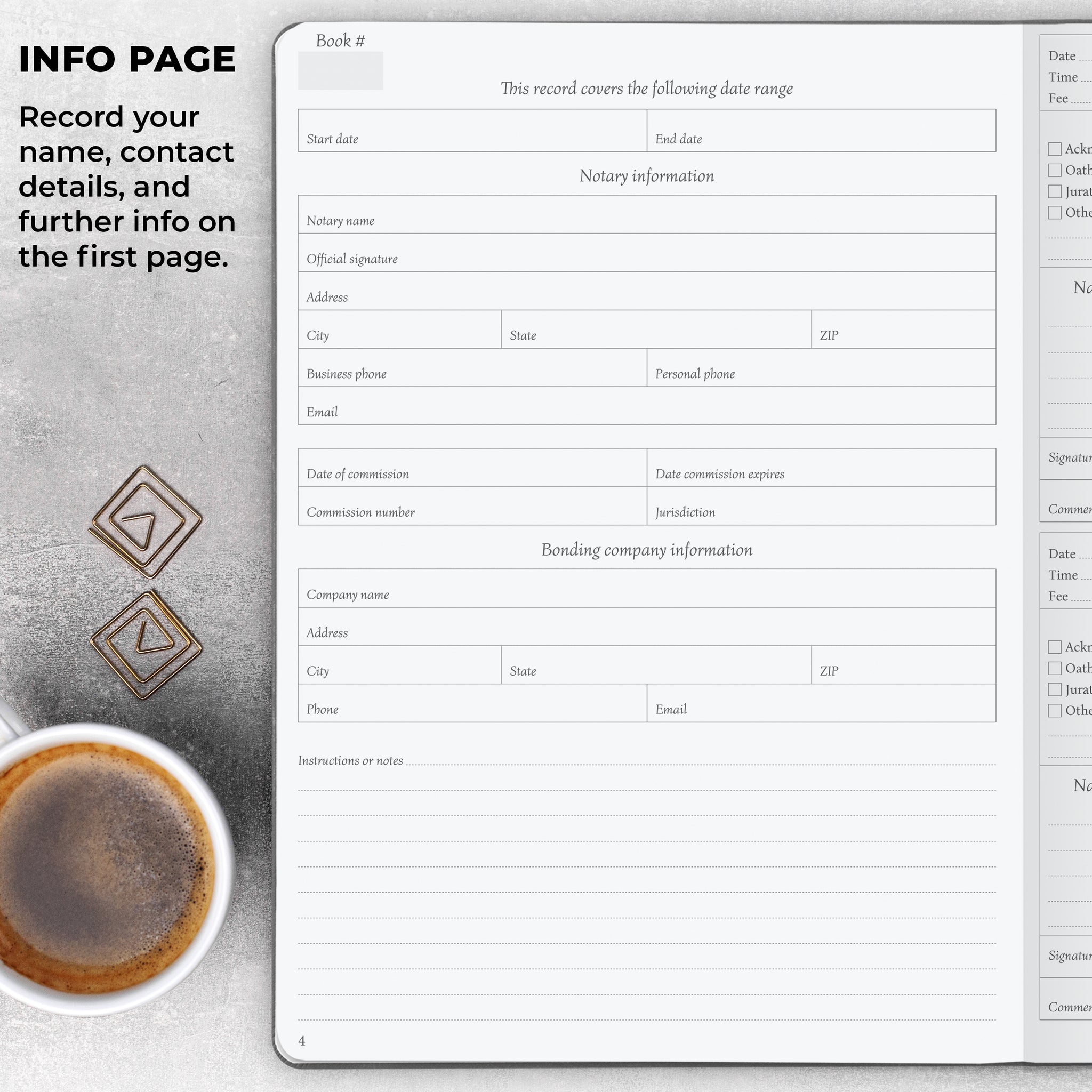 Notary Journal Legend