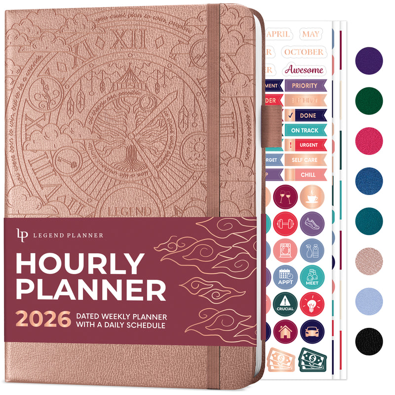 Legend Dated Hourly Weekly Planner 2026