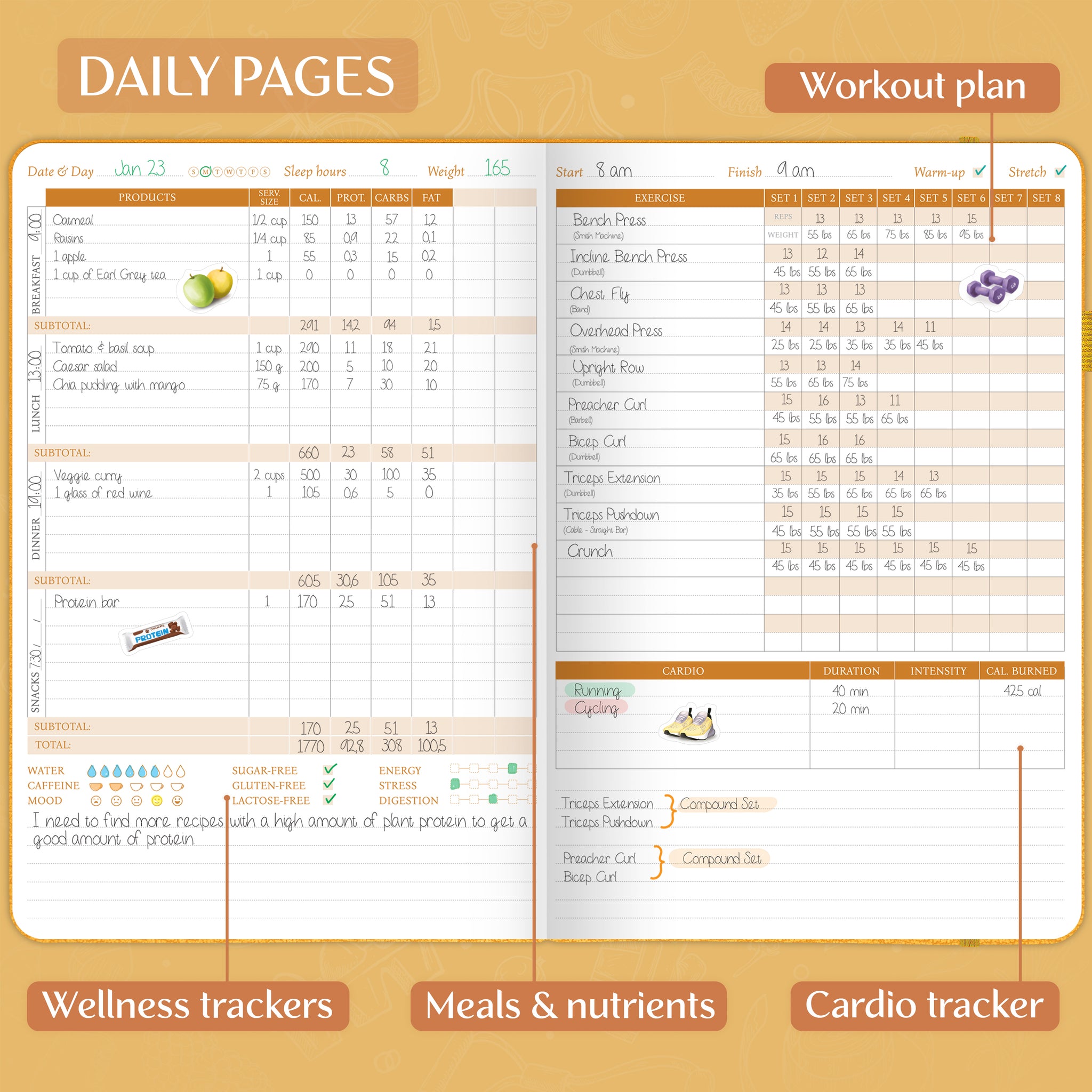 Fitness And Food Journal LEGEND fitness-and-food-journal-legend