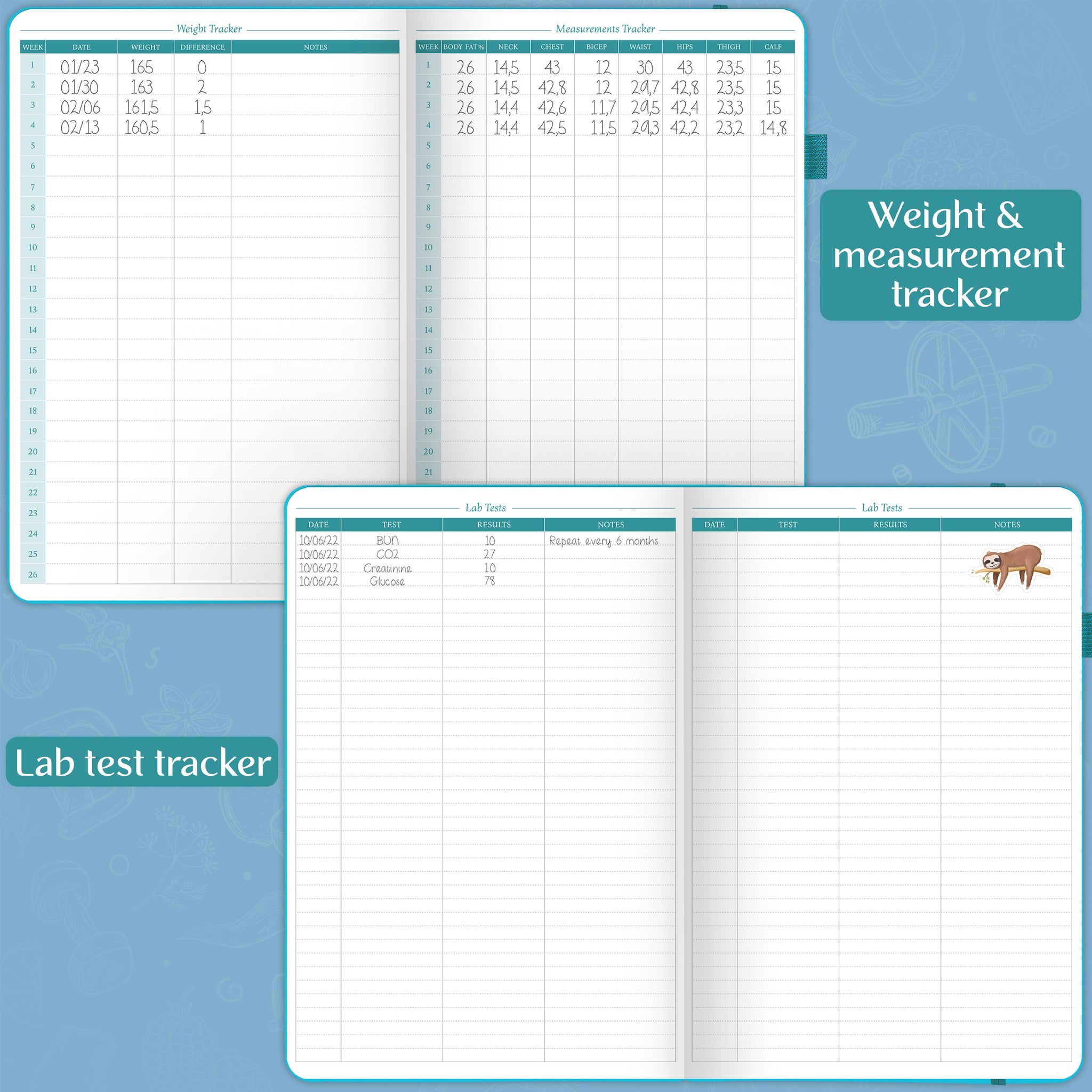 Fitness and Food Journal LEGEND