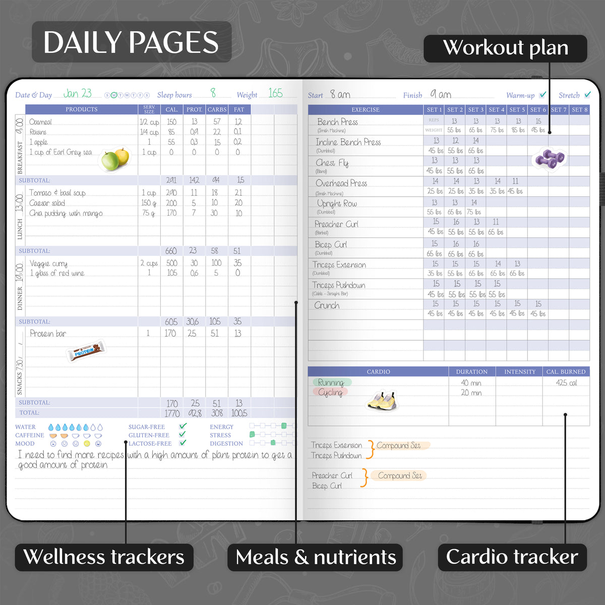 Journal Shots Inhs Fitness and Food Journal – LEGEND