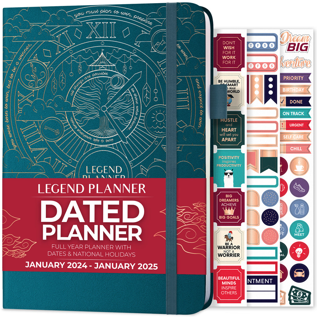 Planner 2024-2025 ( January 2024 - June 2025) Academic Year Weekly &  Monthly Planners,Hardcover Calendar Agenda Notebook With Elastic Closure  And