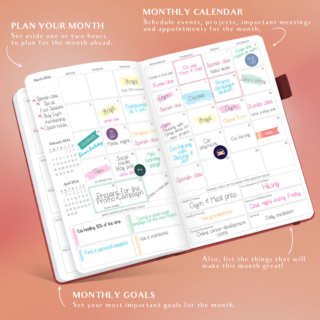 2024 Month Set Up Stickers for Planners, Organizers and Bullet