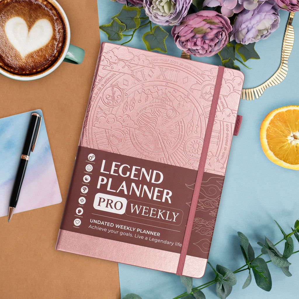 Legend Planner – Deluxe Weekly & Monthly Life Planner to Hit Your Goals &  Live Happier. Organizer Notebook & Productivity Journal. A5 Hardcover