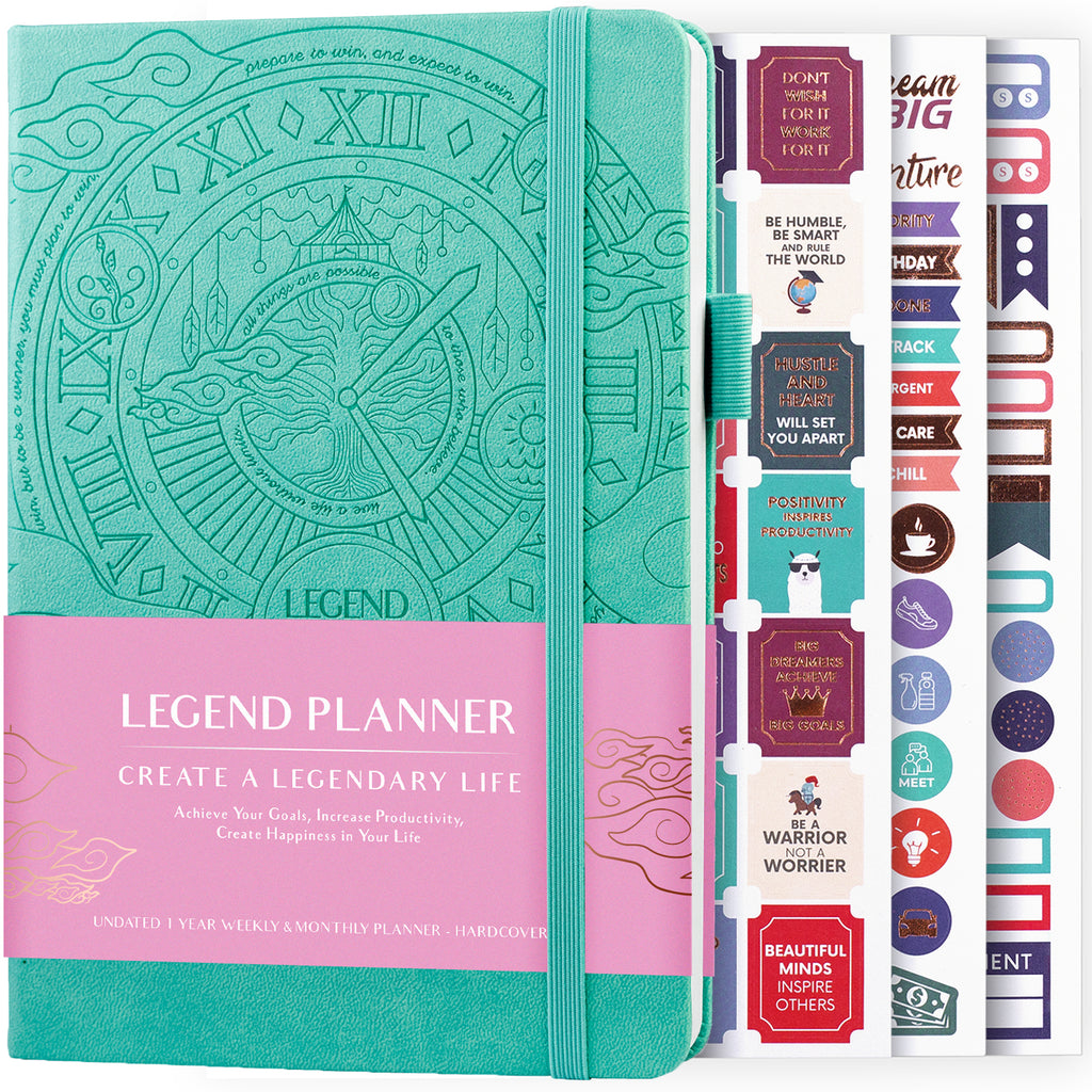  Foiled Pocket Rings Month on 2 Pages Deluxe Planner