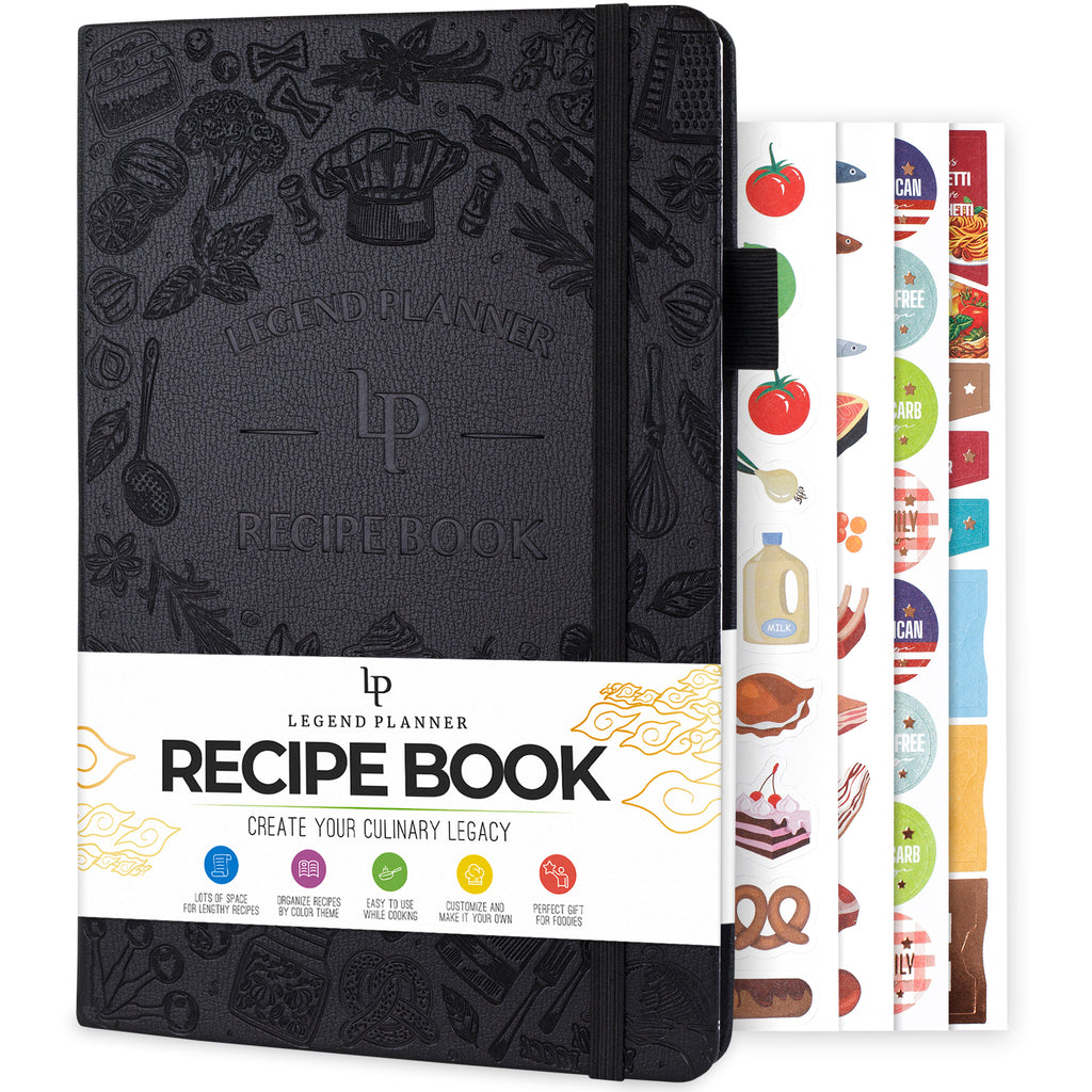  Personalized Recipe Book To Write In Your Own Recipes - Blank Recipe  Binder Cookbook - Family Recipe Book Organizer (Large) : Handmade Products