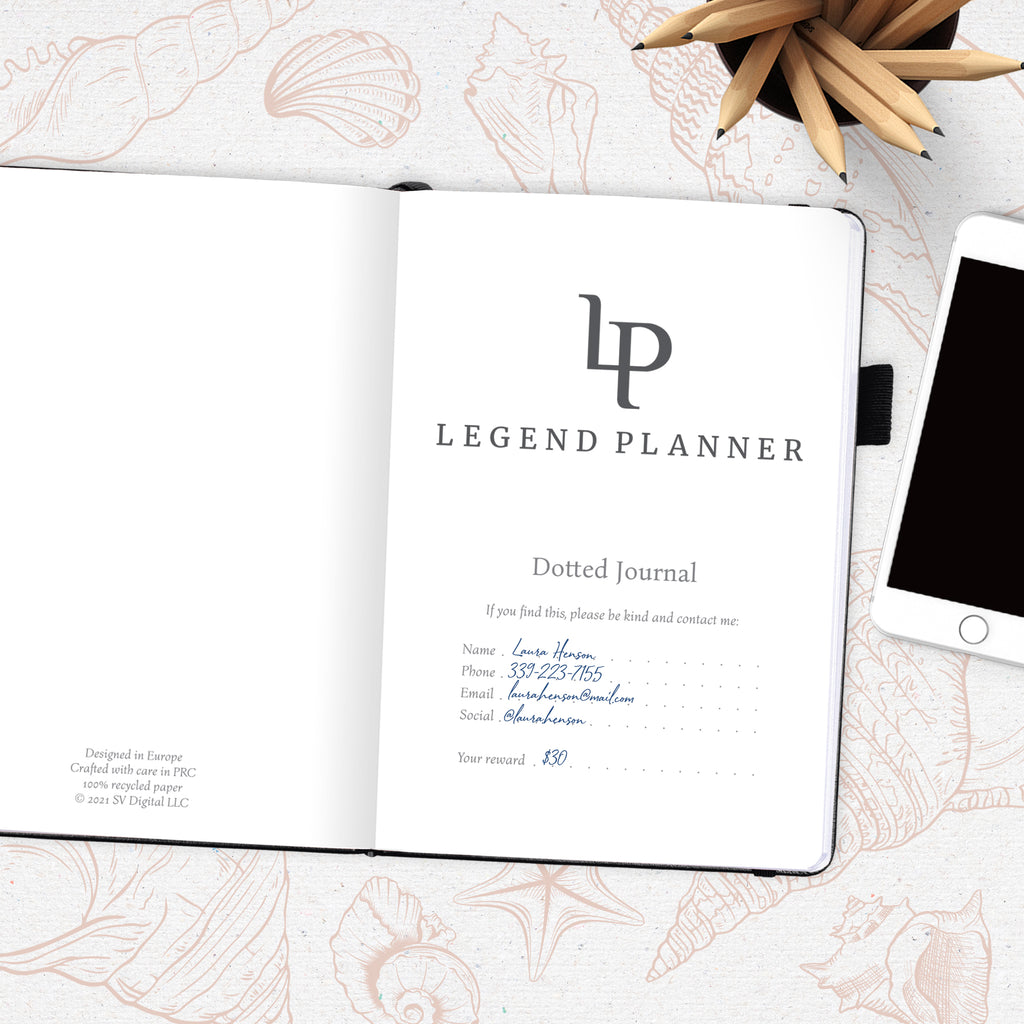  Legend Planner Dotted Journal – A5 Dot Grid Notebook