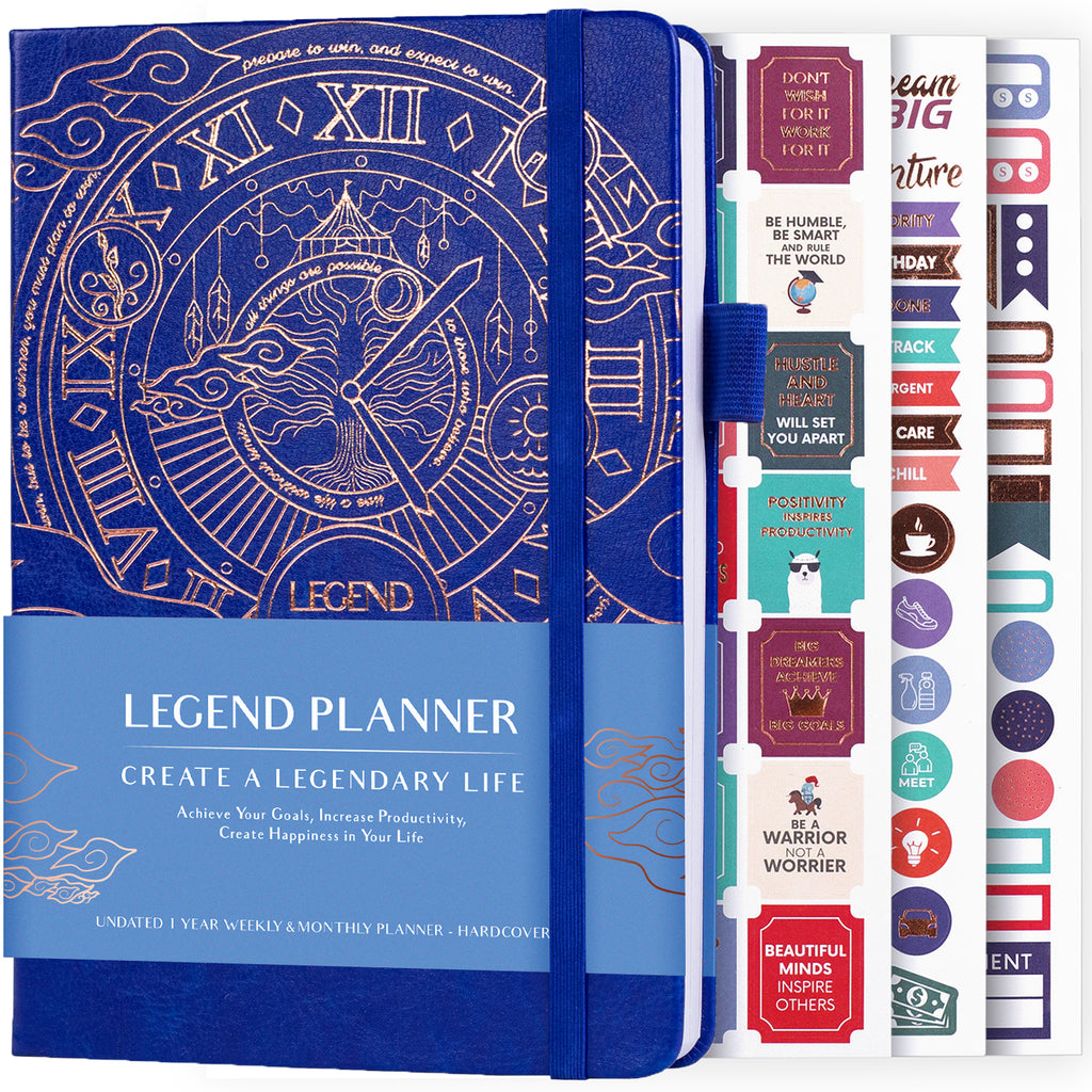 Legend Planner Undated 1 Year Weekly Monthly Planner Mystic Blue