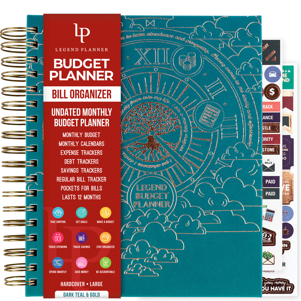 Budget Planner & Bill Organizer with Pockets, Size: 1, Green