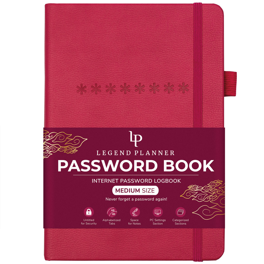 Large Size A5 Password Book with Alphabetical Tabs Internet Password  Logbook