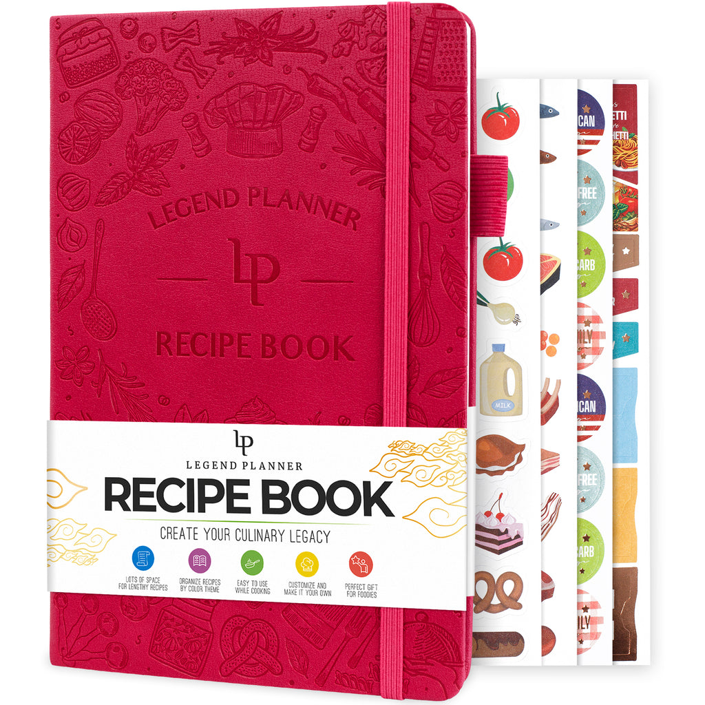 Blank recipe book with photo: Empty Organizer and Cookbook to