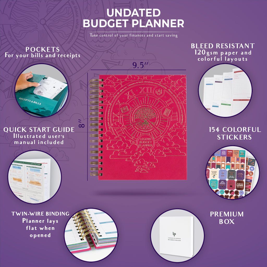 Finance Organisation Printables Household Binder 33 Sheets Budget Debt  Tracker Paid Bills Checklist Spending Record Calendar 