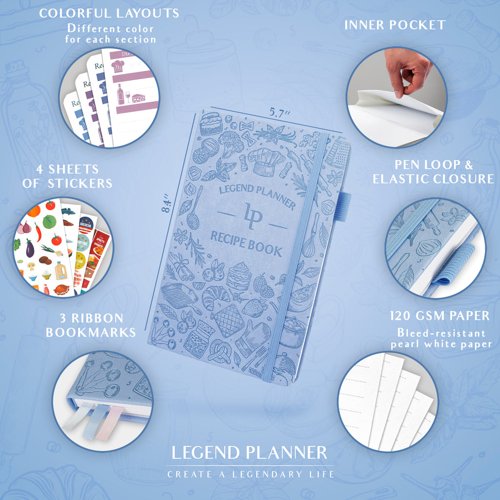 Legend Planner Legend Recipe Book - Blank Family Cookbook To