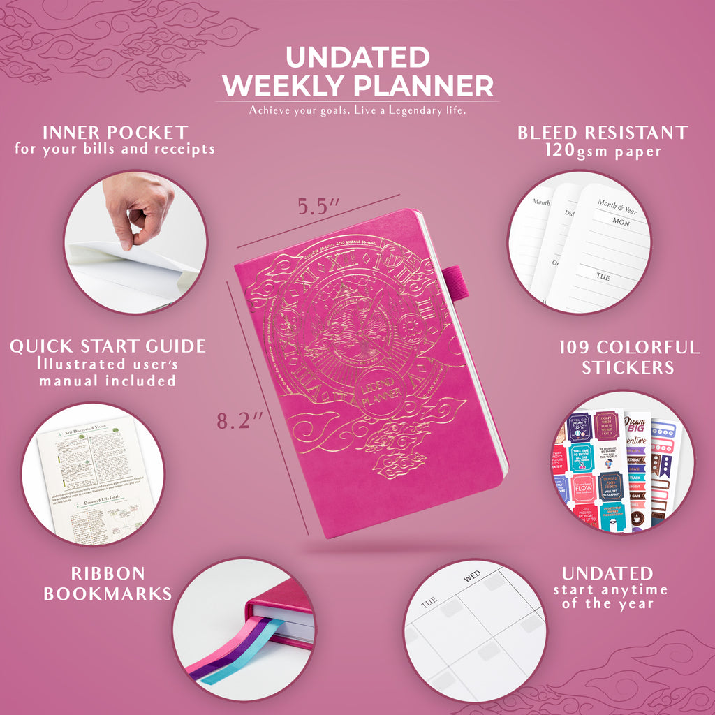 Weekly Planner, Pocket, Pink